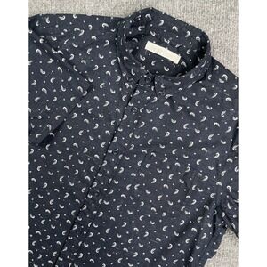 Outerknown‎ Shirt Mens Small Short Sleeve Blue Button Up Organic Cotton AOP